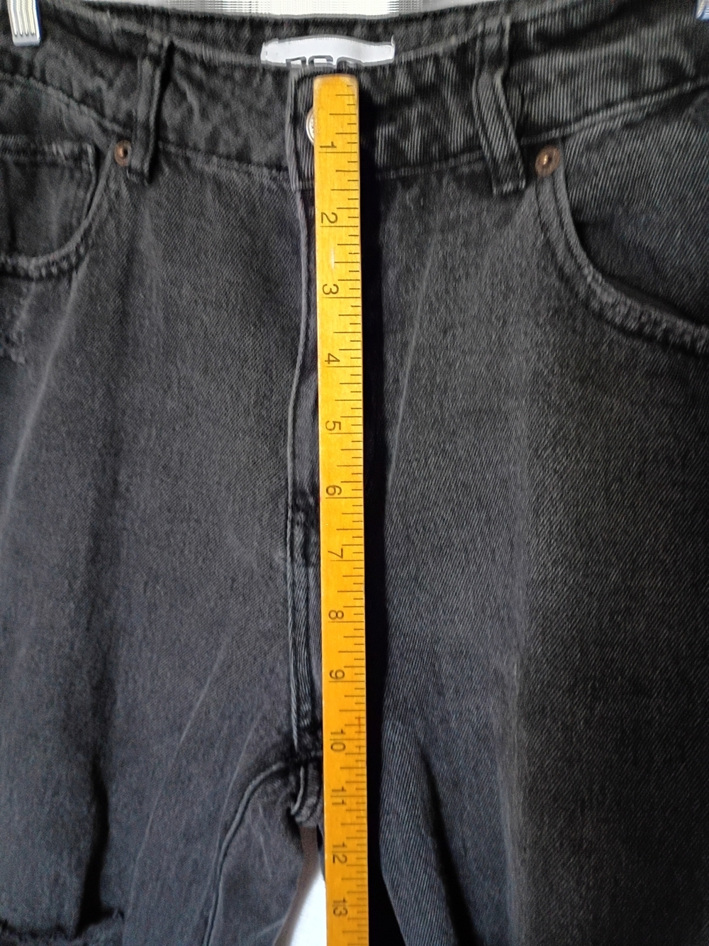 RSQ Black Baggy Straight-Leg Distressed Women’s Jeans Size 31 - Picture 7 of 11